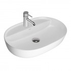 Oltens Hamnes Thin umywalka 62x42 cm nablatowa owalna biała 41314000