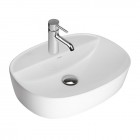Oltens Hamnes Thin umywalka 51x39 cm nablatowa owalna z powłoką SmartClean biała 41813000