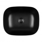Oltens Hamnes umywalka 46,5x37,5 cm nablatowa owalna czarny mat 40301300