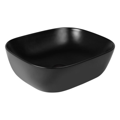 Oltens Hamnes umywalka 46,5x37,5 cm nablatowa owalna czarny mat 40301300