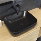 Oltens Hamnes umywalka 46,5x37,5 cm nablatowa owalna czarny mat 40301300