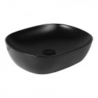 Oltens Hamnes umywalka 49x39,5 cm nablatowa owalna czarny mat 40300300