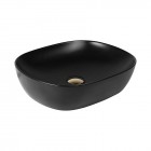 Oltens Hamnes umywalka 49x39,5 cm nablatowa owalna czarny mat 40300300