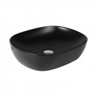 Oltens Hamnes umywalka 49x39,5 cm nablatowa owalna czarny mat 40300300