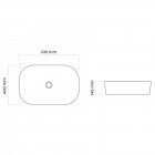 Oltens Hamnes umywalka 61x40 cm nablatowa owalna czarny mat 40302300