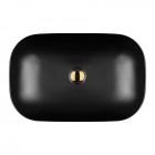 Oltens Hamnes umywalka 61x40 cm nablatowa owalna czarny mat 40302300