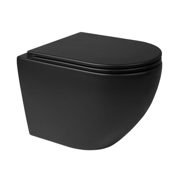 Oltens Hamnes miska WC wisząca PureRim czarny mat 42013300
