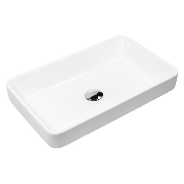 Oltens Fossa umywalka 55x34 cm nablatowa prostokątna biała 40301000