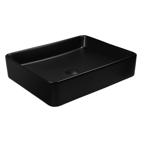 Oltens Forde umywalka 51x40,5 cm nablatowa prostokątna czarny mat 40303300