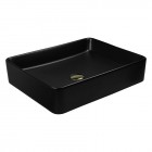 Oltens Forde umywalka 51x40,5 cm nablatowa prostokątna czarny mat 40303300