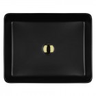 Oltens Forde umywalka 51x40,5 cm nablatowa prostokątna czarny mat 40303300