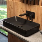 Oltens Forde umywalka 51x40,5 cm nablatowa prostokątna czarny mat 40303300