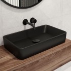 Oltens Forde umywalka 51x40,5 cm nablatowa prostokątna czarny mat 40303300