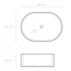 Oltens Lom umywalka 55x34 cm nablatowa owalna biała 40311000