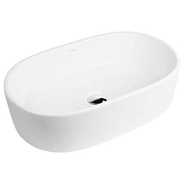 Oltens Lom umywalka 55x34 cm nablatowa owalna biała 40311000