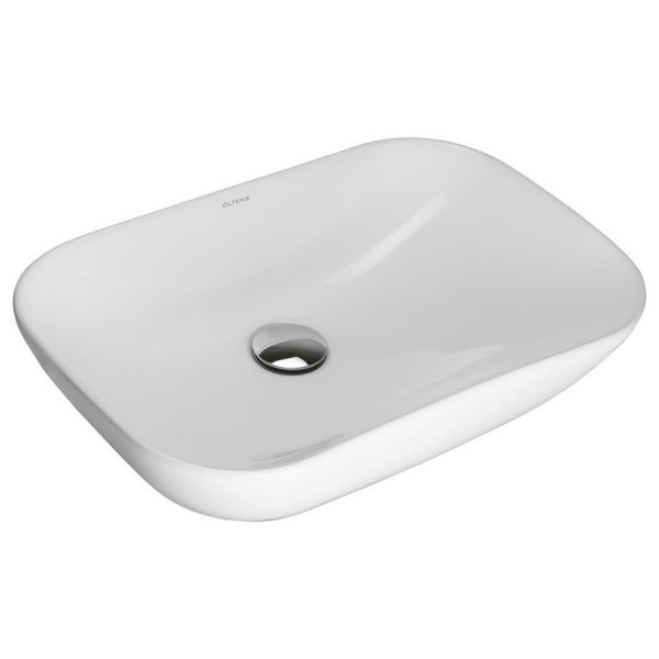 Oltens Solvig umywalka 51x34 cm nablatowa owalna biała 40322000