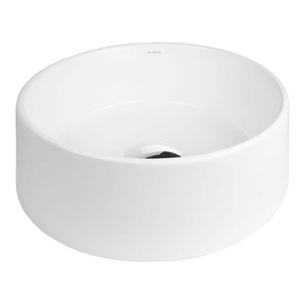 Oltens Lagde umywalka 40 cm nablatowa okrągła biała 40316000