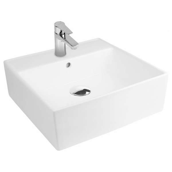 Oltens Hyls umywalka 47 cm nablatowa kwadratowa biała 41309000