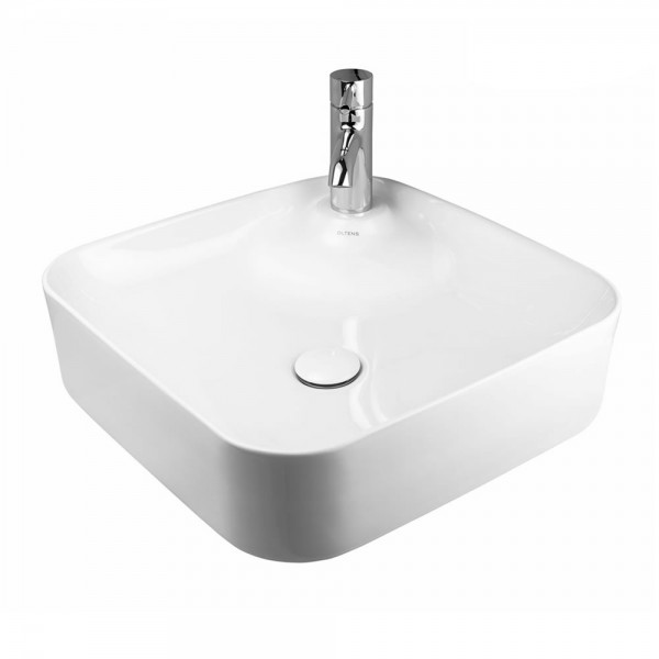 Oltens Lysake umywalka 42,5 cm nablatowa kwadratowa biała 41308000