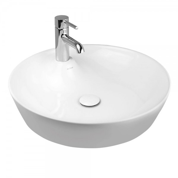 Oltens Lysake umywalka 48,5 cm nablatowa okrągła biała 41307000