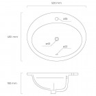 Oltens Kjos umywalka 52x43 cm wpuszczana owalna biała 41200000