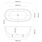 Oltens Stora wanna wolnostojąca 150x72 cm owalna akrylowa biała 12008000