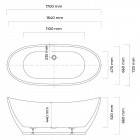 Oltens Folda wanna wolnostojąca 170x72 cm owalna akrylowa biała 12010000