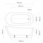 Oltens Gocta wanna wolnostojąca 170x78 cm owalna akrylowa biała 12003000