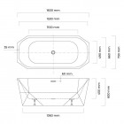 Oltens Stygg wanna wolnostojąca 160x73 cm owalna akrylowa biała 12005000