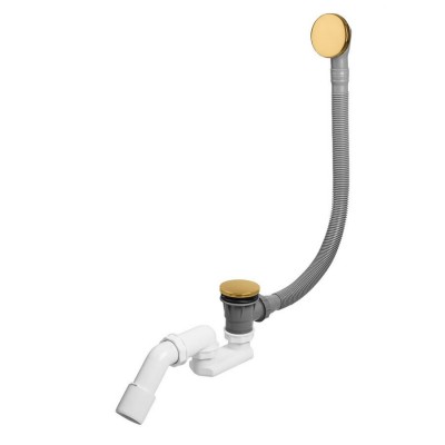 Oltens Fusa przelew wannowy klik-klak złoty połysk 03002800