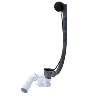 Oltens Oster syfon wannowy automatyczny z pokrętłem czarny mat 03001300