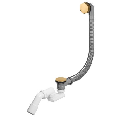 Oltens Oster syfon wannowy automatyczny z pokrętłem złoty połysk 03001800