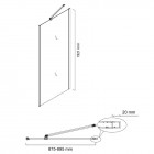 Oltens Trana kabina prysznicowa 100x90 cm prostokątna drzwi ze ścianką 20201100