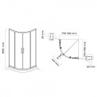 Oltens Vorma kabina prysznicowa 80x80 cm półokrągła 20101100