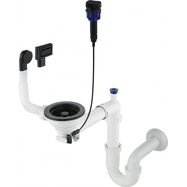 OUTLET Deante Space Saver syfon do zlewozmywaków granitowych czarny mat ZXY N972