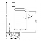 Tres Study Exclusive bateria umywalkowa wysoka czarna 26130801NMD