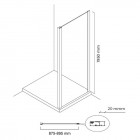 Oltens Fulla ścianka prysznicowa 90 cm boczna do drzwi 22101100
