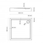 Oltens Vindel brodzik kwadratowy 80x80 cm akrylowy biały 17003000