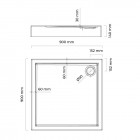 Oltens Vindel brodzik kwadratowy 90x90 cm akrylowy biały 17004000