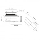 Oltens Pite Turbo syfon brodzikowy 90 mm bez pokrywy z metalową flanszą 08004000
