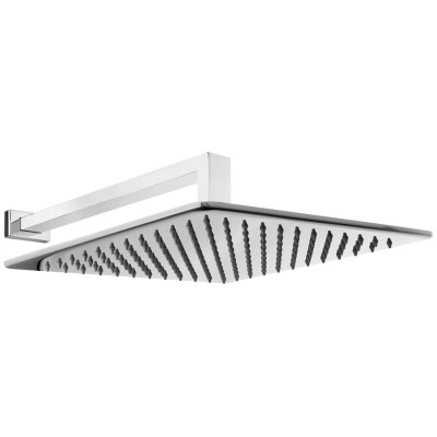 Oltens Sondera Lagan deszczownica 30x30 cm kwadratowa z ramieniem ściennym chrom 36015100