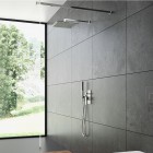 Oltens Sondera Lagan deszczownica 30x30 cm kwadratowa z ramieniem ściennym chrom 36015100