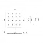 Oltens Vindel deszczownica 25x25 cm kwadratowa chrom 37001100