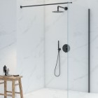 Oltens Vindel deszczownica 25 cm okrągła czarny mat 37000300