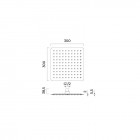 Oltens Vindel deszczownica 25x25 cm kwadratowa czarny mat 37001300