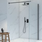 Oltens Vindel deszczownica 25x25 cm kwadratowa czarny mat 37001300