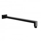 Oltens Vindel Lagan deszczownica 30x30 cm kwadratowa z ramieniem ściennym czarny mat 36014300