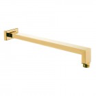 Oltens Vindel Lagan deszczownica 30x30 cm kwadratowa z ramieniem ściennym złoty połysk 36014800