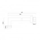 Oltens Vindel Lagan deszczownica 30x30 cm kwadratowa z ramieniem ściennym złoty połysk 36014800