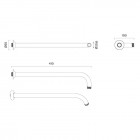 Oltens Lagan ramię deszczownicy 40 cm okrągłe chrom 39400100